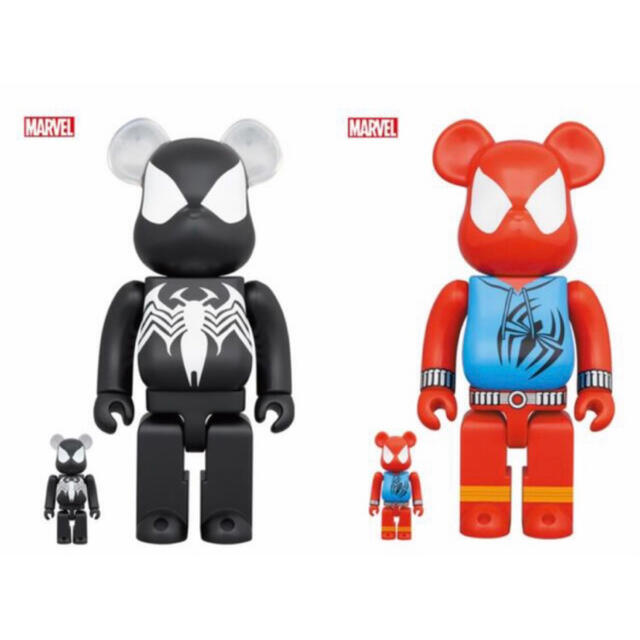 BE@RBRICK(ベアブリック)のBE@RBRICK SPIDER-MAN 100％ & 400％ 2個セット エンタメ/ホビーのフィギュア(その他)の商品写真