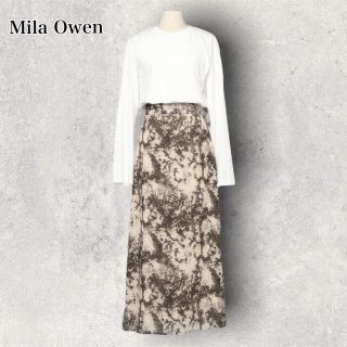 ミラオーウェン(Mila Owen)の美品 ミラオーウェン 大人カジュアル ドッキングワンピース 長袖 パイソン(ロングワンピース/マキシワンピース)