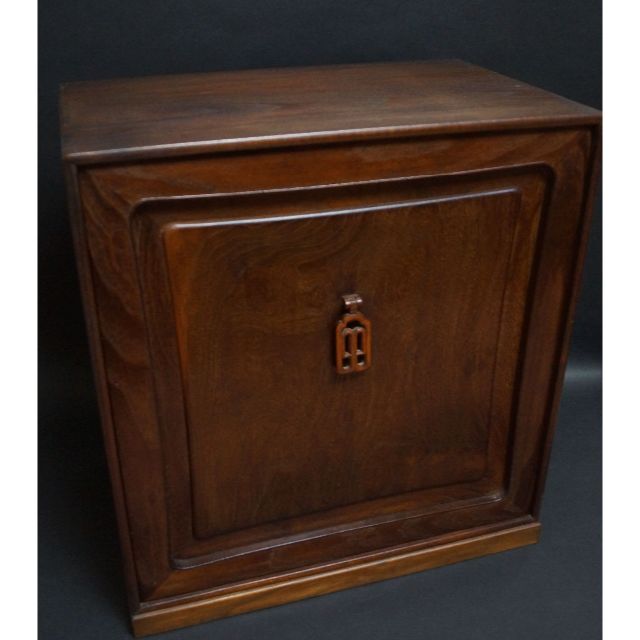 煎茶道具 桑製器局 柘植彫摘 煎茶収納棚 美しい木目★時代物★