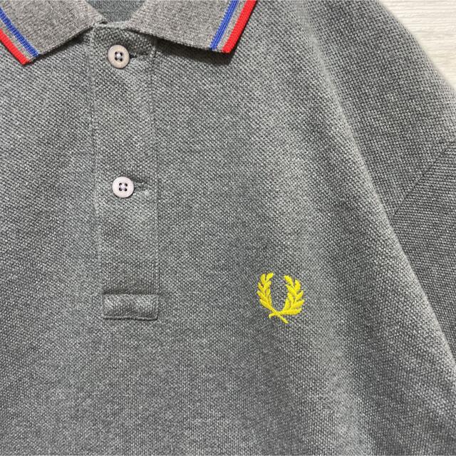 数量は多 フレッドペリー FRED PERRY ポロシャツ 半袖 グレー リブ
