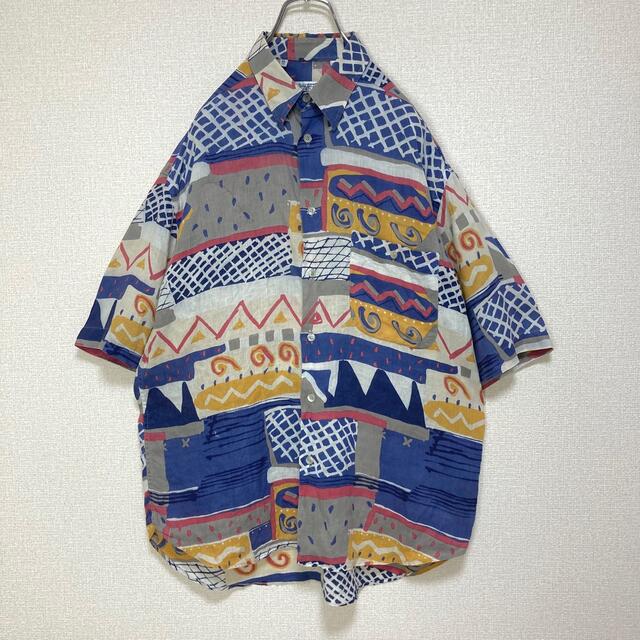 史上最も激安】 90s ジバンシー 総柄 刺繍ロゴ 切替襟 ポロシャツ 半袖