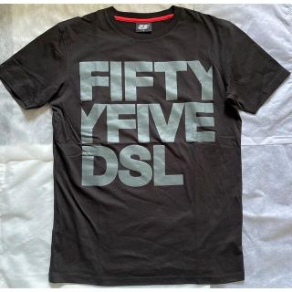 フィフティーファイブディーエスエル(55DSL)の55DSL  メンズ半袖Tシャツ　Mサイズ　黒（グレーのプリント）(Tシャツ/カットソー(半袖/袖なし))