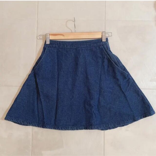 デニムスカート デニム ブルー フレア スカート レディースのスカート(ミニスカート)の商品写真