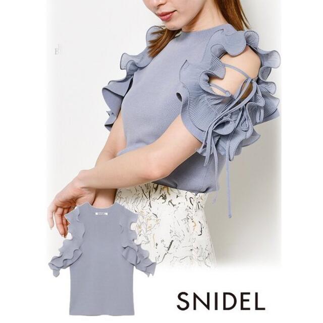 SNIDEL Sustainaフリルスリーブニットトップス