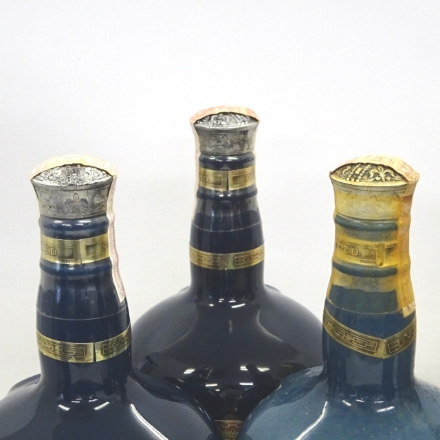 未開封★Royal Salute【ロイヤルサルート】 21年 青陶器 3本セット 700/750ml 巾着付 箱付