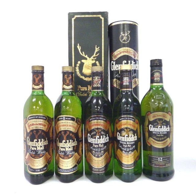 未開封★Glenfiddich【グレンフィディック】 5本セット 700/750/1000ml 箱付【中古】 食品/飲料/酒の酒(ウイスキー)の商品写真