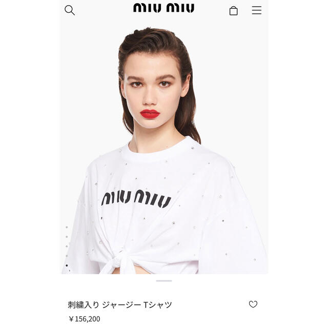 刺繍入り ジャージー Tシャツ　MIU MIU mii様専用出品のサムネイル