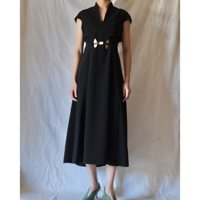 mame Flared Hole Dress with Leather Belt