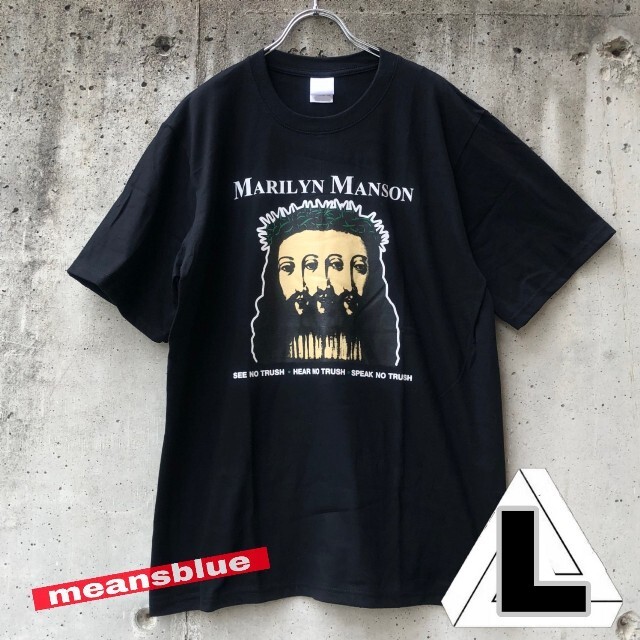 マルチボーダーシリーズ 希少 MARILYN MANSON BELIEVE Tシャツ サイズL