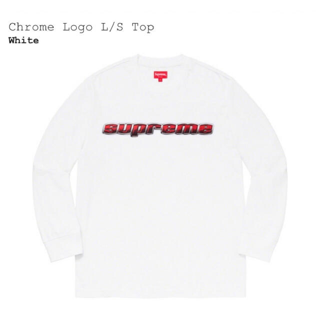 supreme Chrome Logo L/S Top White L