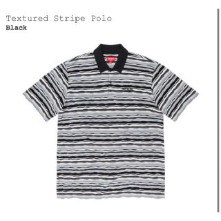 シュプリーム(Supreme)のsupreme Textured Stripe Polo black L(ポロシャツ)