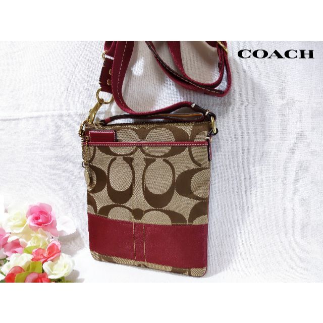 【美品】COACH コーチ ショルダーバッグ シグネチャー 斜め掛け