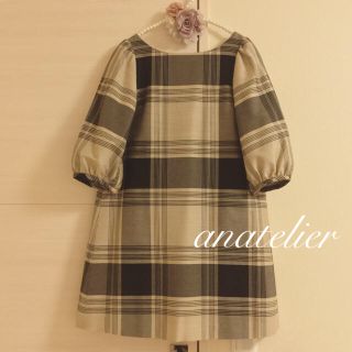 アナトリエ(anatelier)の美品❤︎anatelier シルク混ワンピース(ひざ丈ワンピース)