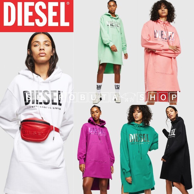 DIESEL ロゴ ディーゼル フード スウェット パーカー ワンピース ドレス | フリマアプリ ラクマ