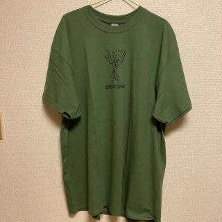 無地　tシャツ 手刷り　ゴーストスモーク　アメカジ　古着　ヴィンテージ　カーキ(Tシャツ/カットソー(半袖/袖なし))