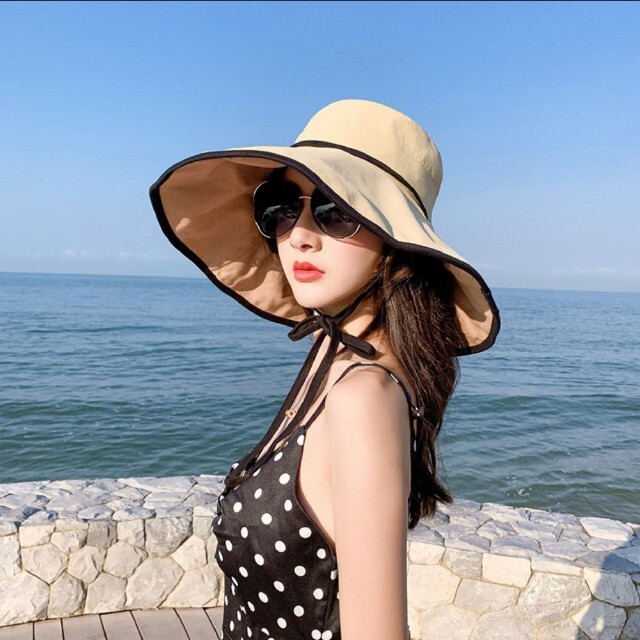 帽子 ホワイトブラウン 帽子 レディース 小顔 UVカット ハット つば広 紫外線 女優帽 QFoOHyO4J2 レディース サングラス 女優 エレガンス 紫外線対策 日焼け防止 韓国