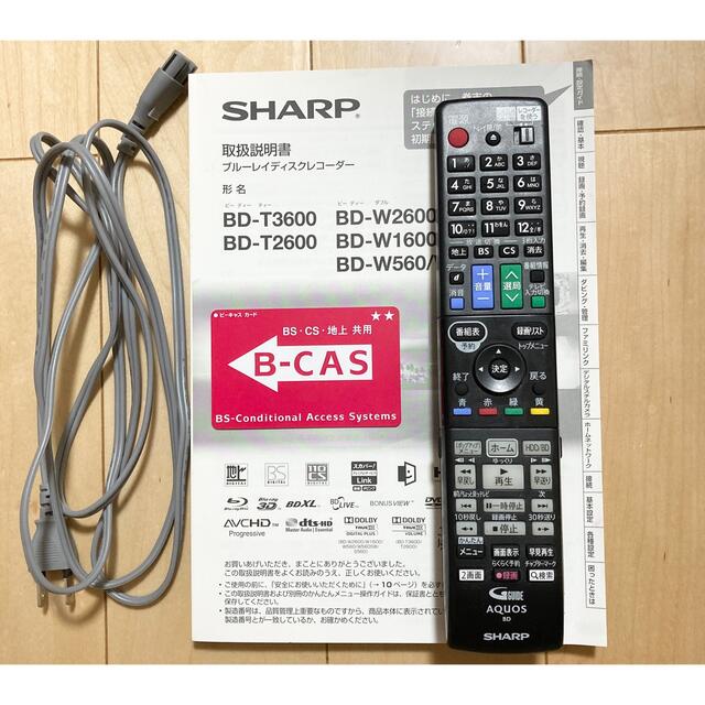 SHARP(シャープ)のブルーレイレコーダー BD-W1600 1TB 2番組同時録画 スマホ/家電/カメラのテレビ/映像機器(ブルーレイレコーダー)の商品写真