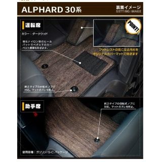 【アルファード】フロアマット２枚　HOT FIELD 木目調　SCパッケージ(車内アクセサリ)