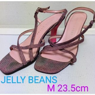 ジェリービーンズ(JELLY BEANS)のJELLY BEANS ピンクデニム×ピンク　サンダル　M 23.5cm(サンダル)