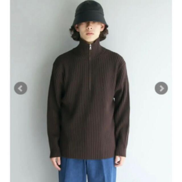 auralee 21aw LAMB WOOL WIDE RIB HALF ZIP