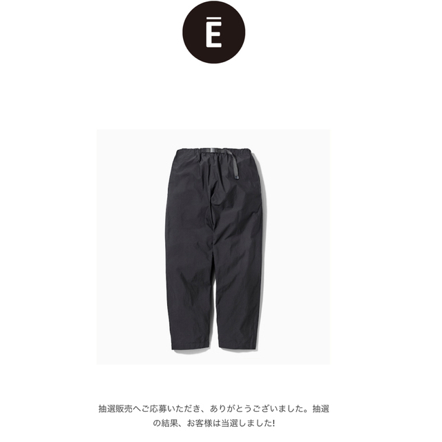 美品】ENNOY Ripstop Easy Pants (BLACK) XL 【日本未発売