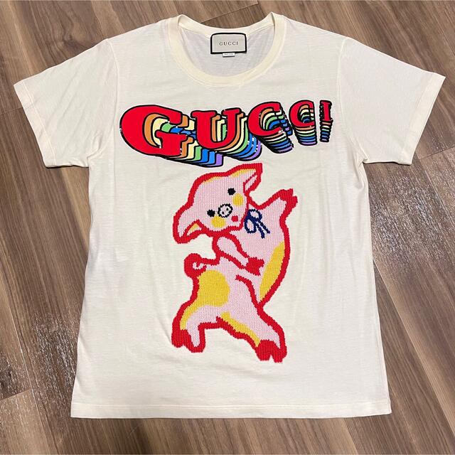 Gucci(グッチ)の【 未使用、箱付き 】GUCCI ／ 子ブタ刺繍 半袖 Tシャツ レディースのトップス(Tシャツ(半袖/袖なし))の商品写真