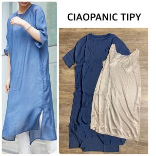 チャオパニックティピー(CIAOPANIC TYPY)の【CIAOPANIC TIPY】シアーボイルTeeワンピース(ロングワンピース/マキシワンピース)