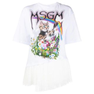 エムエスジイエム(MSGM)のAAA宇野実彩子着用★チュールトリムTシャツ(Tシャツ(半袖/袖なし))