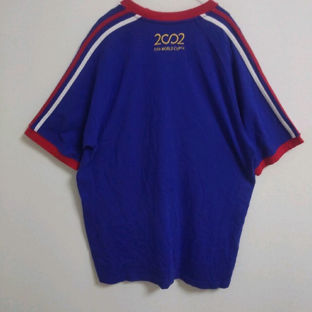 adidas(アディダス)のadidas　アディダス　2002年　日韓W杯　フランス代表　刺繍ロゴ　Tシャツ スポーツ/アウトドアのサッカー/フットサル(記念品/関連グッズ)の商品写真