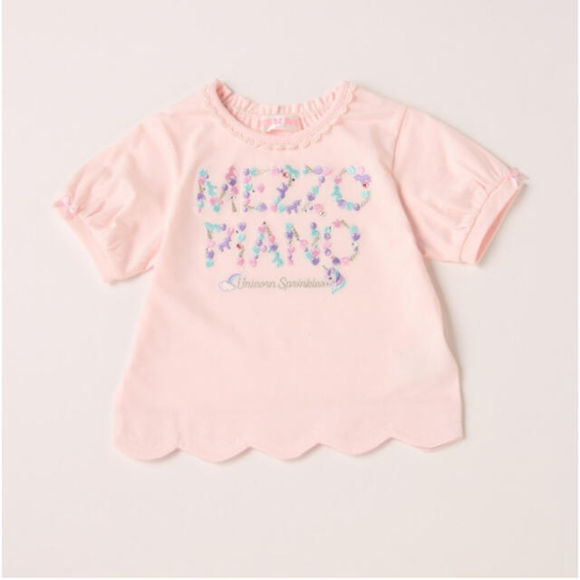 mezzo piano(メゾピアノ)のメゾピアノ　裾スカラップTシャツ110cm新品タグ付き キッズ/ベビー/マタニティのキッズ服女の子用(90cm~)(Tシャツ/カットソー)の商品写真