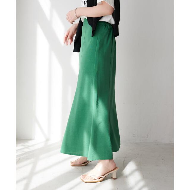 Discoat(ディスコート)の【ばぶぅ様専用】ディスコート テックリネンマーメイドスカート グリーン レディースのスカート(ロングスカート)の商品写真