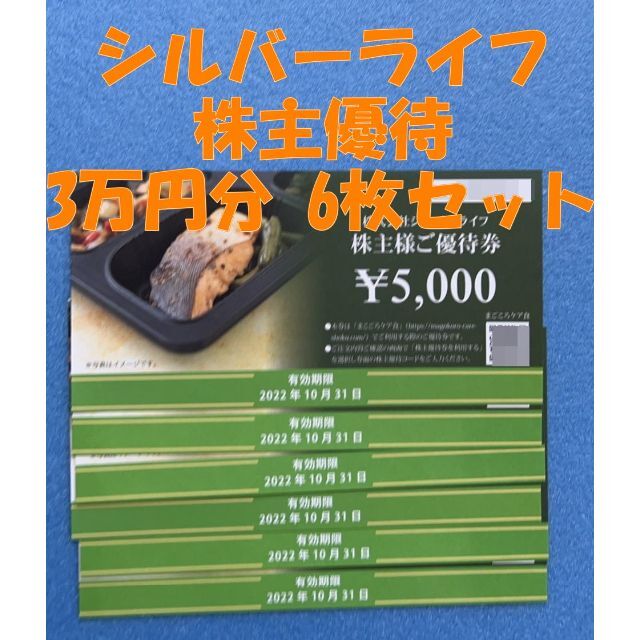 シルバーライフ 株主優待券 3万円分 5000円×6枚セット ☆匿名配送☆ 買取り実績