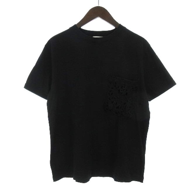 VALENTINO(ヴァレンティノ)のヴァレンティノ ヴァレンチノ 美品 21SS マクラメレース Tシャツ 黒 M メンズのトップス(Tシャツ/カットソー(半袖/袖なし))の商品写真