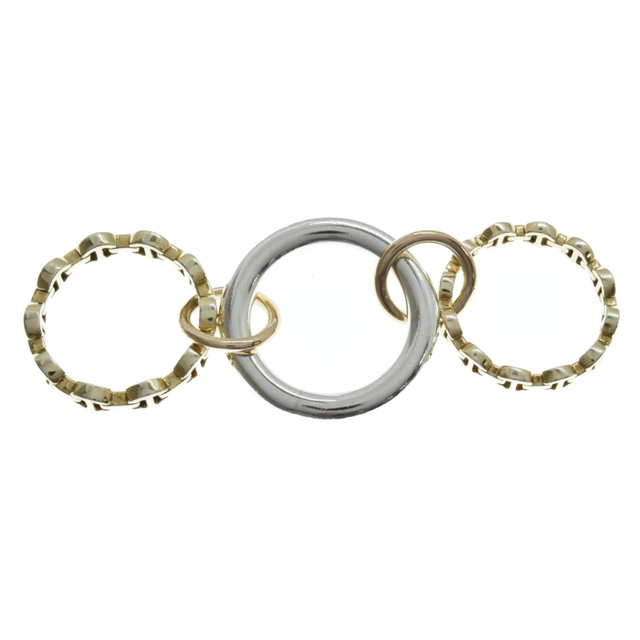 人気の HOORSENBUHS ホーセンブース ×Spinelli Kilcollin 18K Three linked Micro Dame Bands Ring ピネリキルコリン 3連 ゴールドリング 9911702880 リング(指輪)