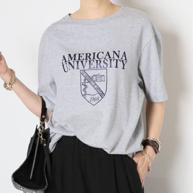 【AMERICANA/アメリカーナ】オーバーサイズ universityTシャツ