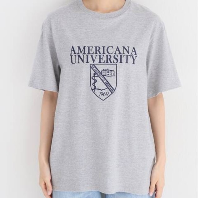 【AMERICANA/アメリカーナ】オーバーサイズ universityTシャツ