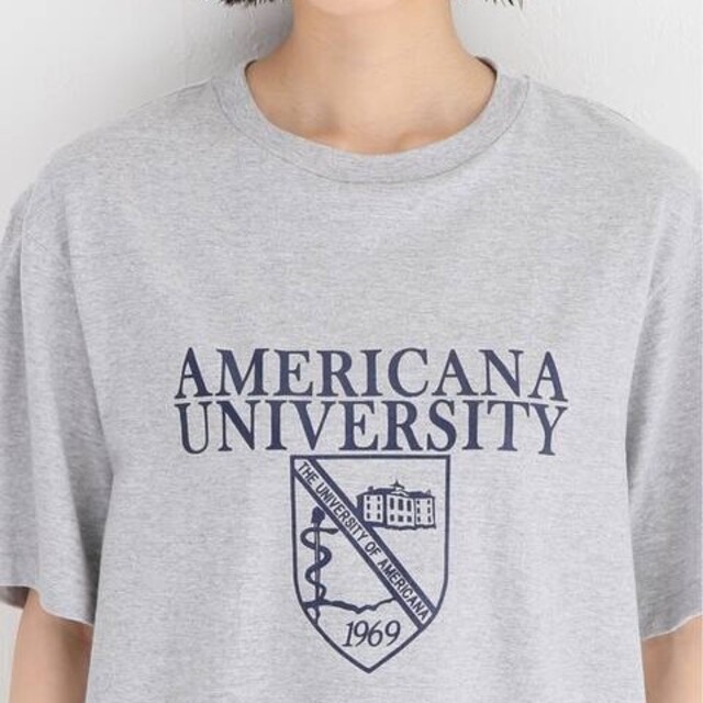 【AMERICANA/アメリカーナ】オーバーサイズ universityTシャツ