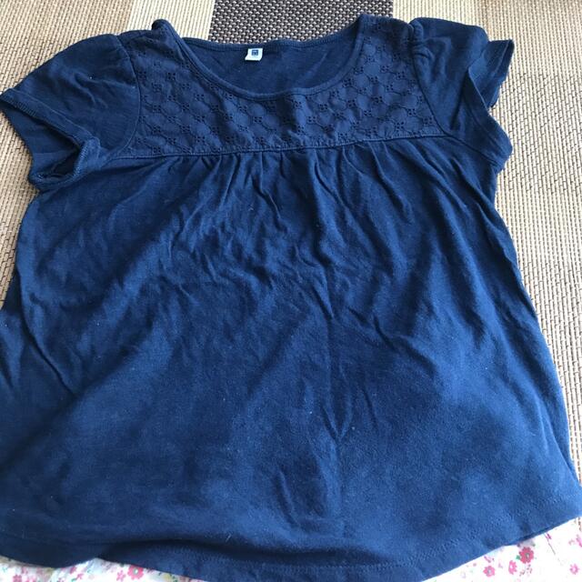 UNIQLO(ユニクロ)の女の子　kp Tシャツ　ベルメゾン  フリルキュロット 2点セットわ キッズ/ベビー/マタニティのキッズ服女の子用(90cm~)(Tシャツ/カットソー)の商品写真