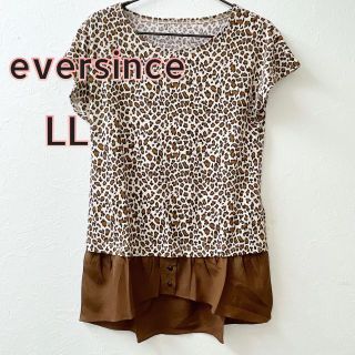 美品 ◇フェイクレイヤードレオパード柄カットソー　eversince　レオパード(Tシャツ(半袖/袖なし))