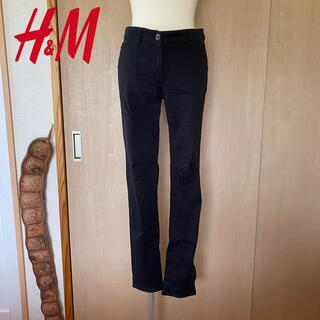 エイチアンドエイチ(H&H)の【H&M】レディースストレッチパンツ/ブラック/size:EUR38(カジュアルパンツ)