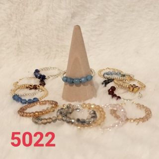 【No.5022】リング カットガラス4㎜ ターコイズブルー(リング)