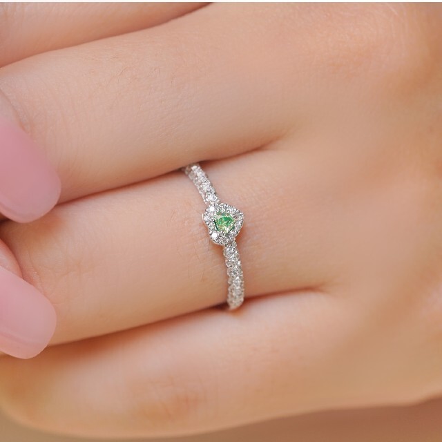 ハート形　天然ダイヤモンドリング0.35ct　k18 レディースのアクセサリー(リング(指輪))の商品写真