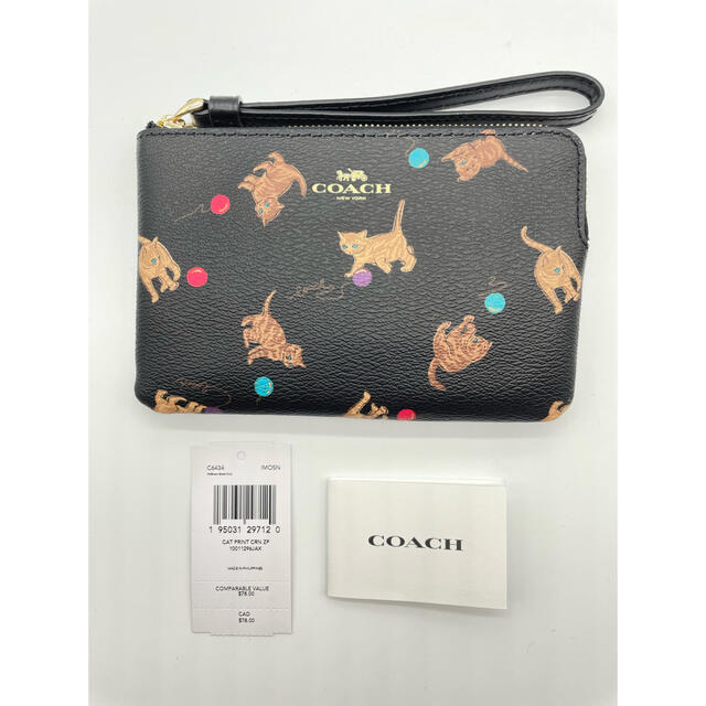 COACH 【C6434】コーチ リストレット ポーチ ねこ柄 キャット猫