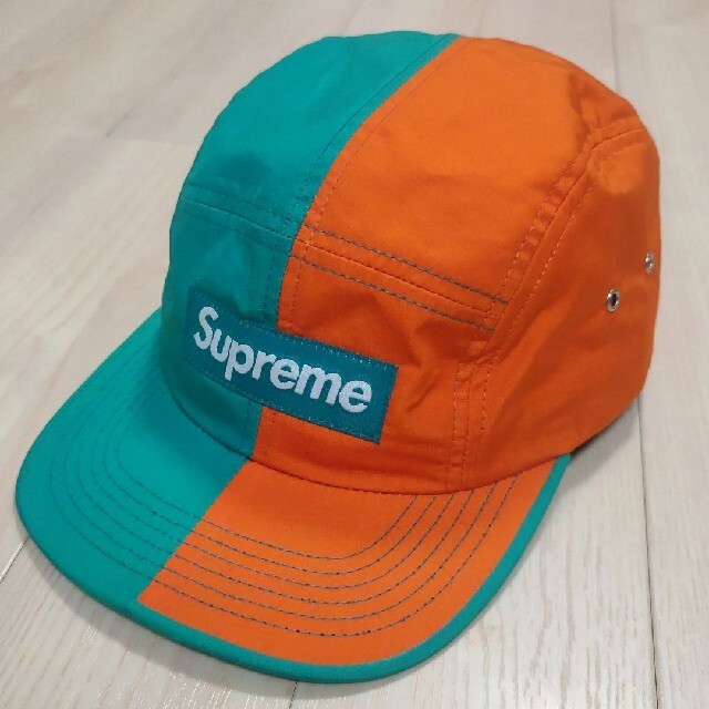 メンズシュプリーム 13SS  Cap バイカラー ボックスロゴキャップ 緑 橙