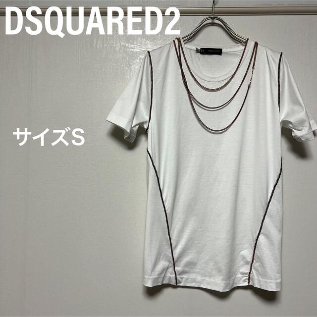 DSQUARED2(ディースクエアード)のディースクエアード　DSQUARED2 Tシャツ　カットソー　ロゴ　チェーン レディースのトップス(Tシャツ(半袖/袖なし))の商品写真