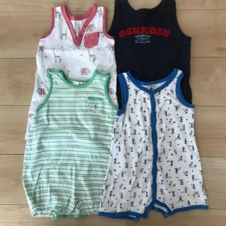 プチバトー(PETIT BATEAU)のノースリーブ　ロンパース　80cm、6-12months(ロンパース)