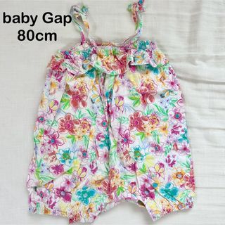 ベビーギャップ(babyGAP)のbabygap80cmトロピカル花柄オールインワンロンパースつなぎキャミソール(ロンパース)