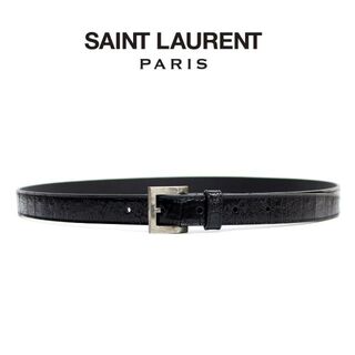 サンローラン(Saint Laurent)の82 SAINT LAURENT PARIS ブラック レザー ベルト 90 (ベルト)