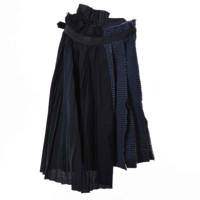Sacai カットオフ チェック ドッキングスカート
