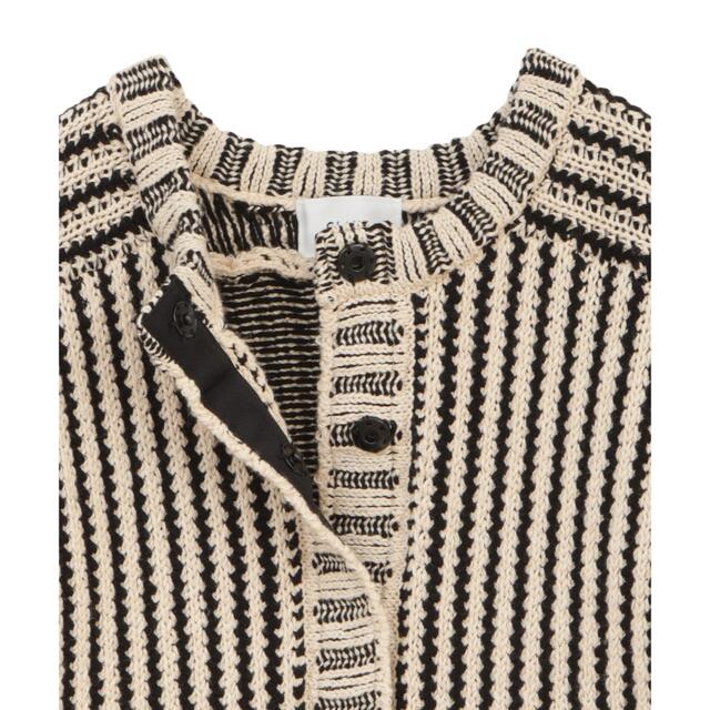 CLANE／STRIPE CABLE HALF SLEEVE CARDIGAN